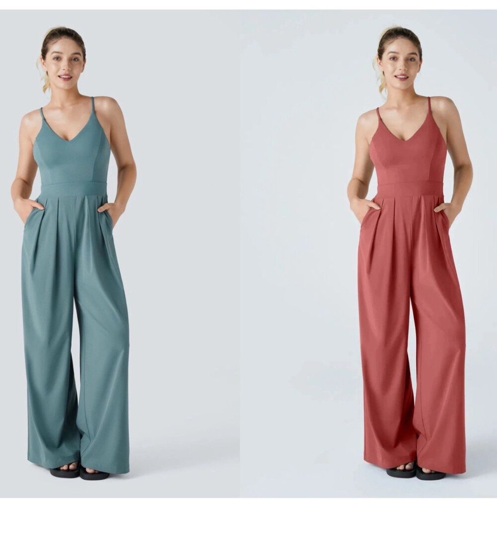 Halara Breezeful Quick Dry Wide Leg Tank Jumpsuit Lot Of 2 Women’s Size L
